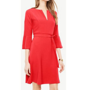 Ann Taylor 8 Fluted Bell Sleeve Flare Dress